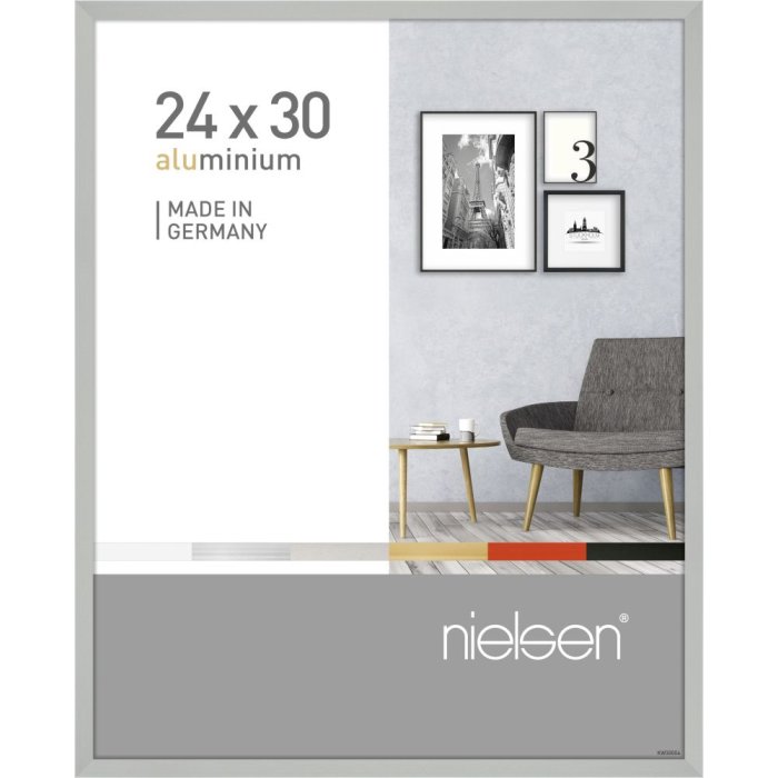 Cornice Nielsen in alluminio Pixel 24x30 cm argento opaco