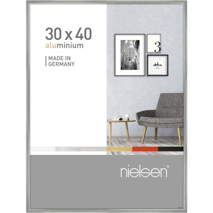 Cornice in alluminio Pixel 30x40 cm argento lucido