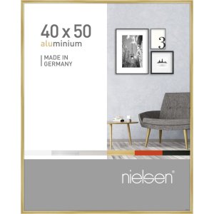 Cornice Nielsen in alluminio Pixel 40x50 cm oro lucido