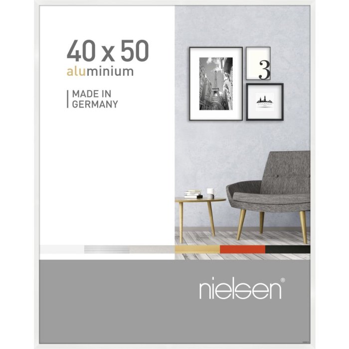Cornice in alluminio Pixel 40x50 cm bianco lucido
