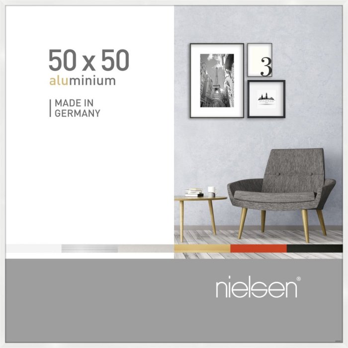Cornice Nielsen in alluminio Pixel 50x50 cm bianco lucido