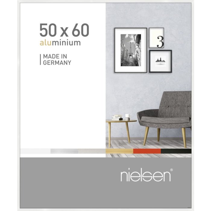 Cornice in alluminio Pixel 50x60 cm bianco lucido
