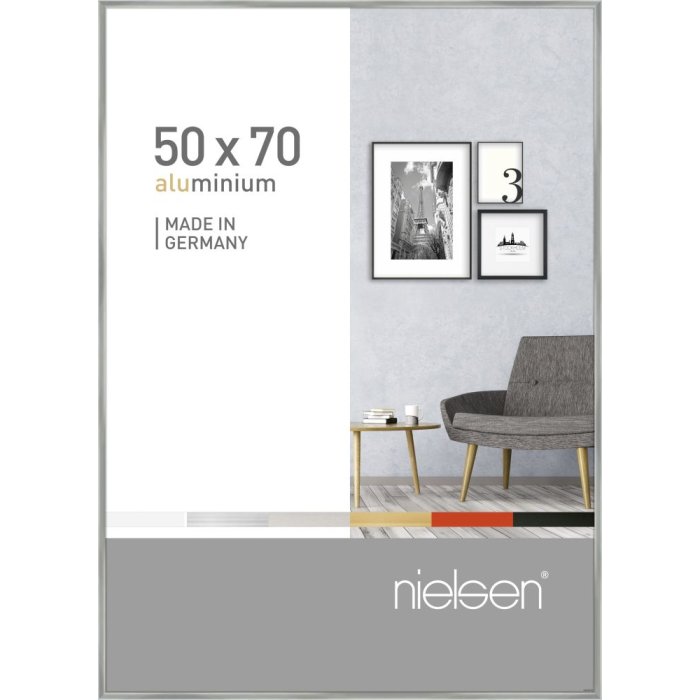 Cornice in alluminio Pixel 50x70 cm argento lucido