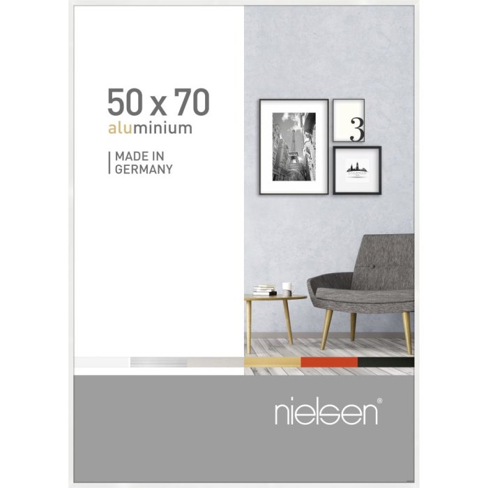 Cornice Nielsen in alluminio Pixel 50x70 cm bianco lucido