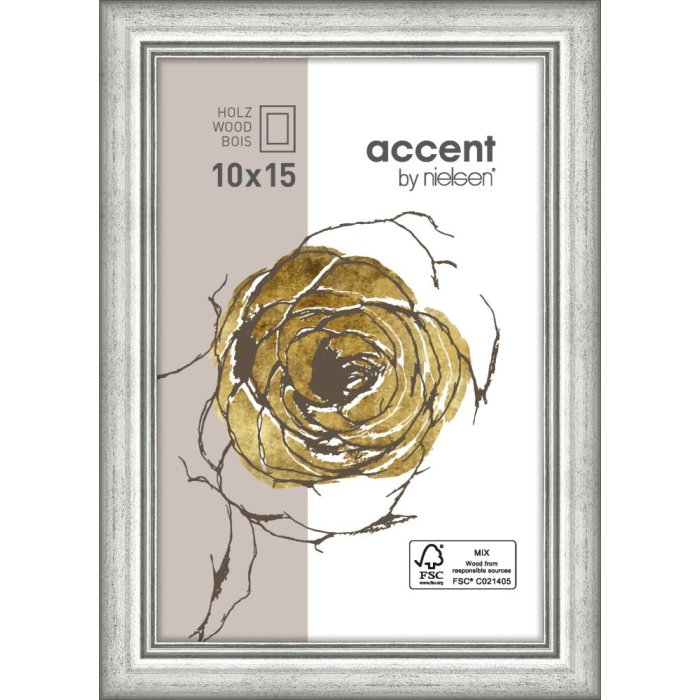 Ascot Cornice in legno 10x15 cm argento