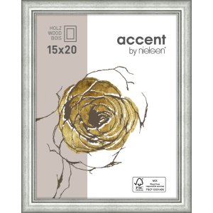Ascot cornice in legno 13x18 cm argento