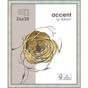 Ascot cornice in legno 18x24 cm argento
