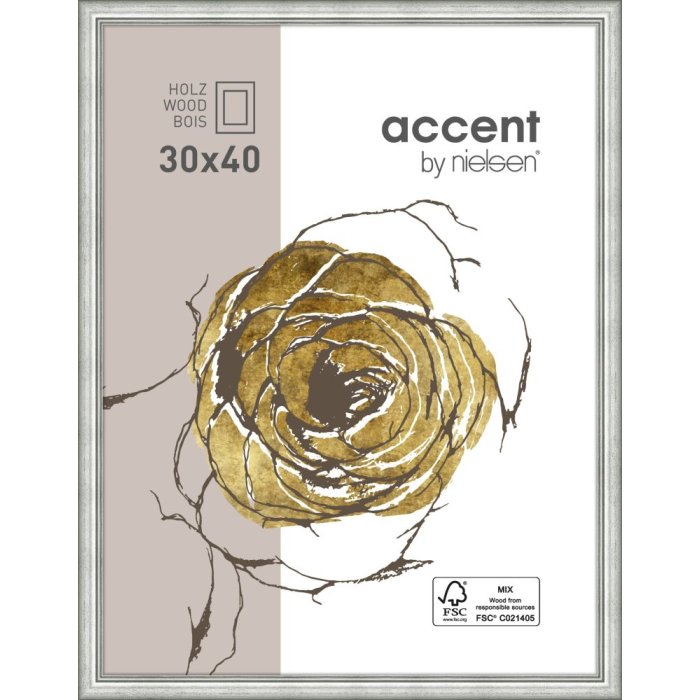 Cornice in legno Nielsen Ascot 21x29,7 cm argento Cornice per certificati DIN A4