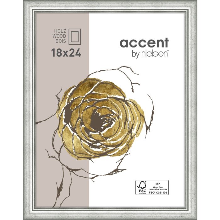 Ascot Cornice in legno 30x40 cm argento