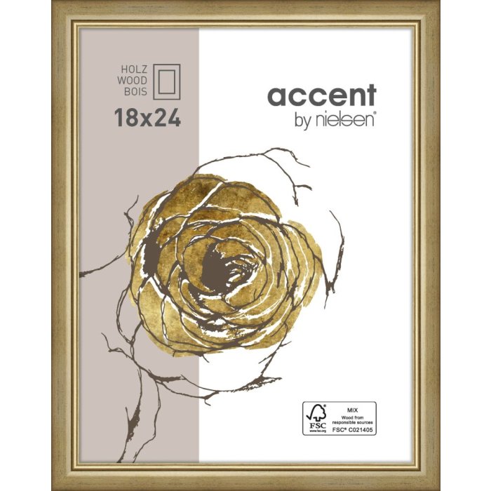 Ascot Cornice in legno 30x40 cm oro