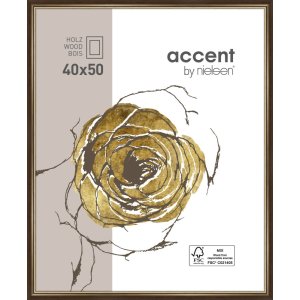 Nielsen Cornice in legno Ascot 40x50 cm marrone scuro-oro