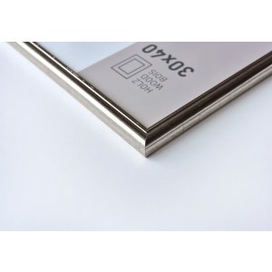 Ascot cornice in legno 40x50 cm argento