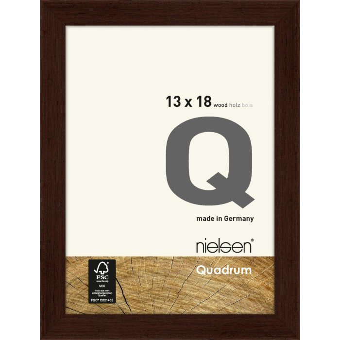 Cornice a clip in legno Quadrum 13x18 cm wengé
