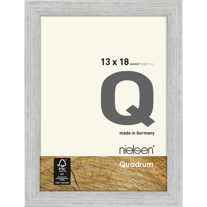 Cornice in legno a clip Quadrum 13x18 cm argento