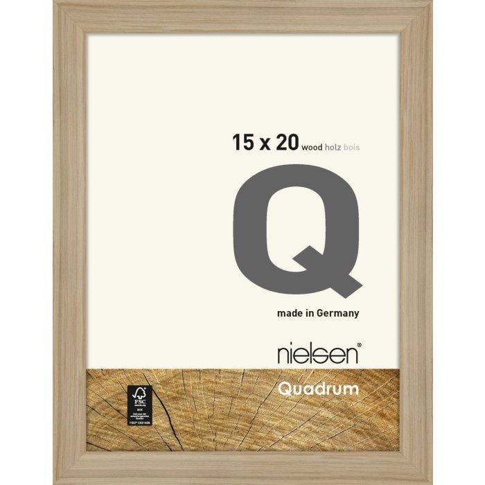 Cornice a clip in legno Quadrum 18x24 cm rovere naturale