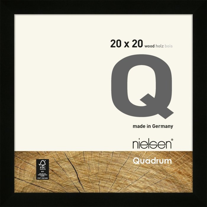 Cornice di legno a clip Quadrum 20x20 cm nero