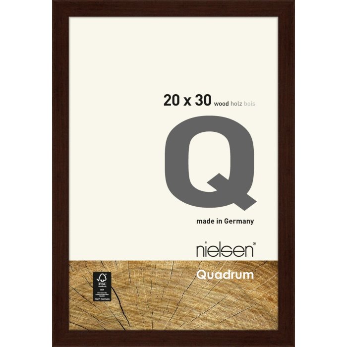 Cornice a clip in legno Quadrum 20x30 cm wengé