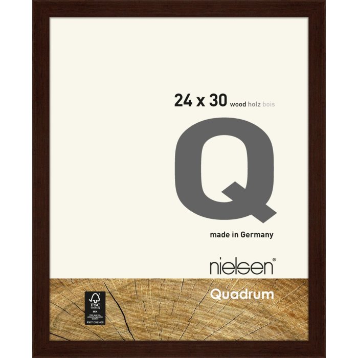 Cornice a clip in legno Quadrum 24x30 cm wengé