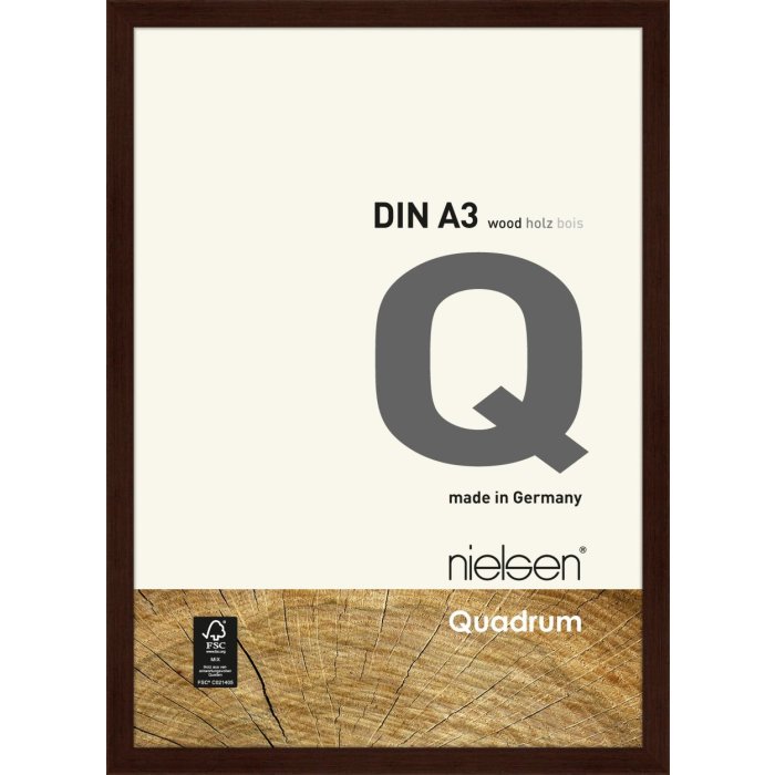 Cornice a clip in legno Quadrum 30x42 cm wengé