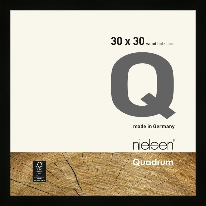 Cornice in legno a clip Quadrum 30x30 cm nero