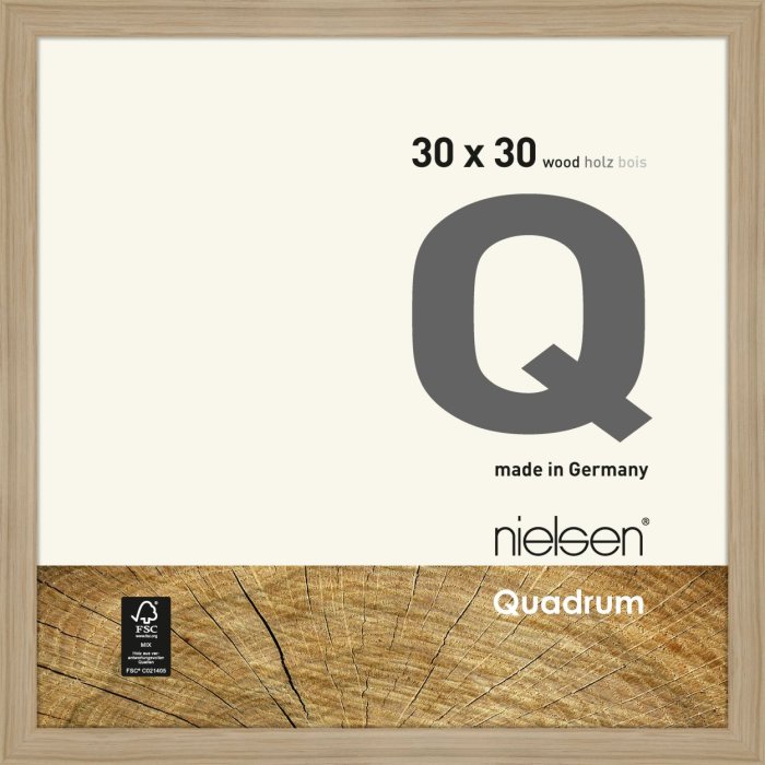 Cornice a clip in legno Quadrum 30x30 cm rovere naturale