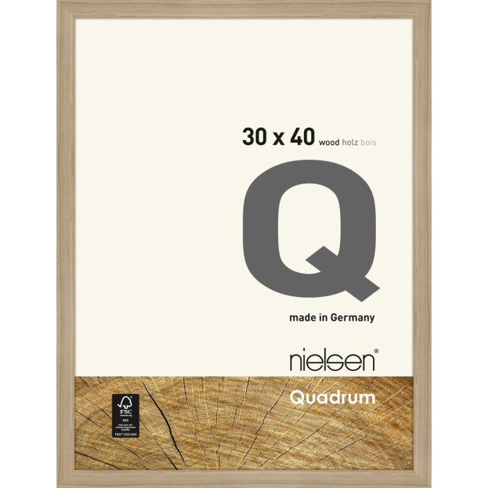 Cornice a clip in legno Quadrum 30x40 cm rovere naturale