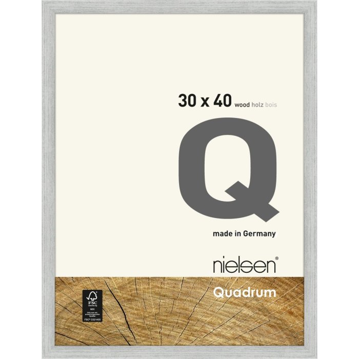 Cornice in legno a scatto Quadrum 30x40 cm argento