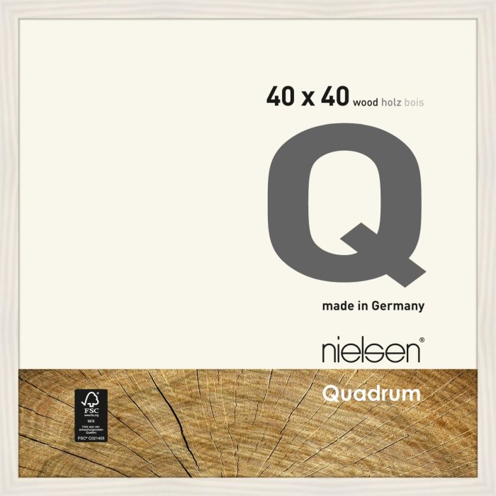 Cornice in legno a clip Quadrum 40x40 cm bianco