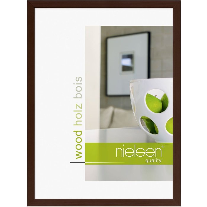 Cornice a clip in legno Quadrum 42x60 cm wengé