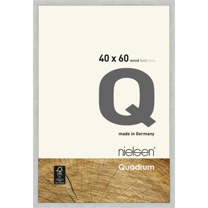 Cornice in legno a clip Quadrum 40x60 cm argento