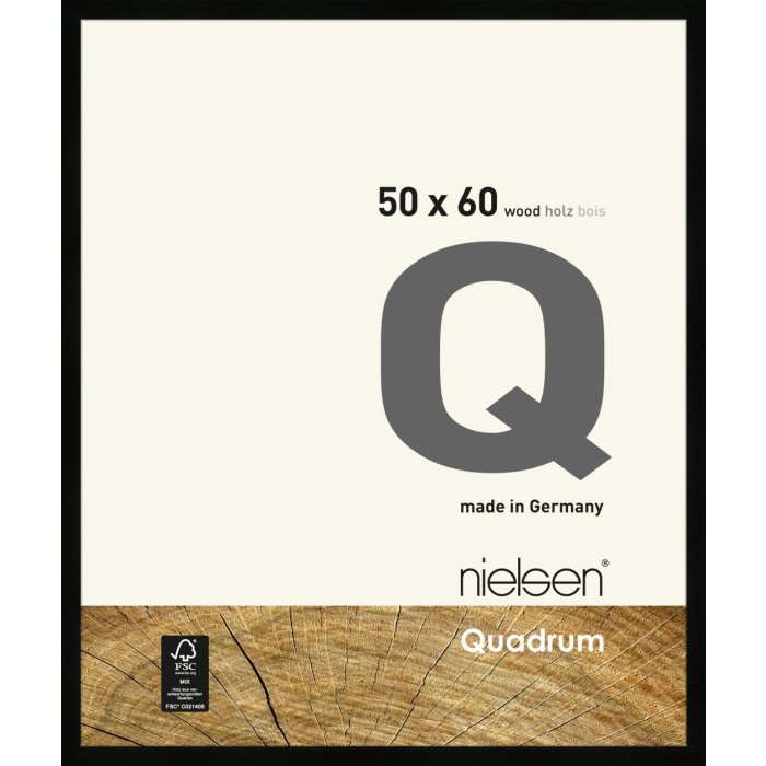Cornice in legno a scatto Quadrum 50x60 cm nero