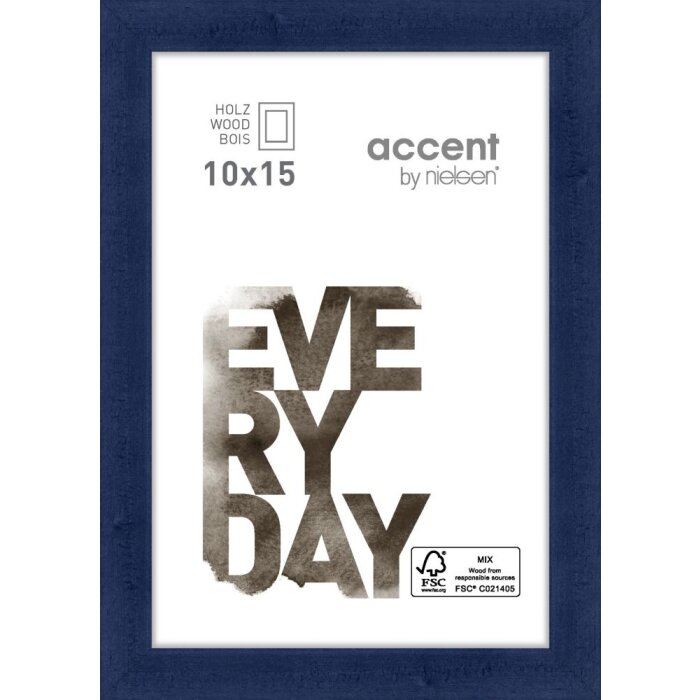 Zoom Cornice in legno 10x15 cm blu scuro
