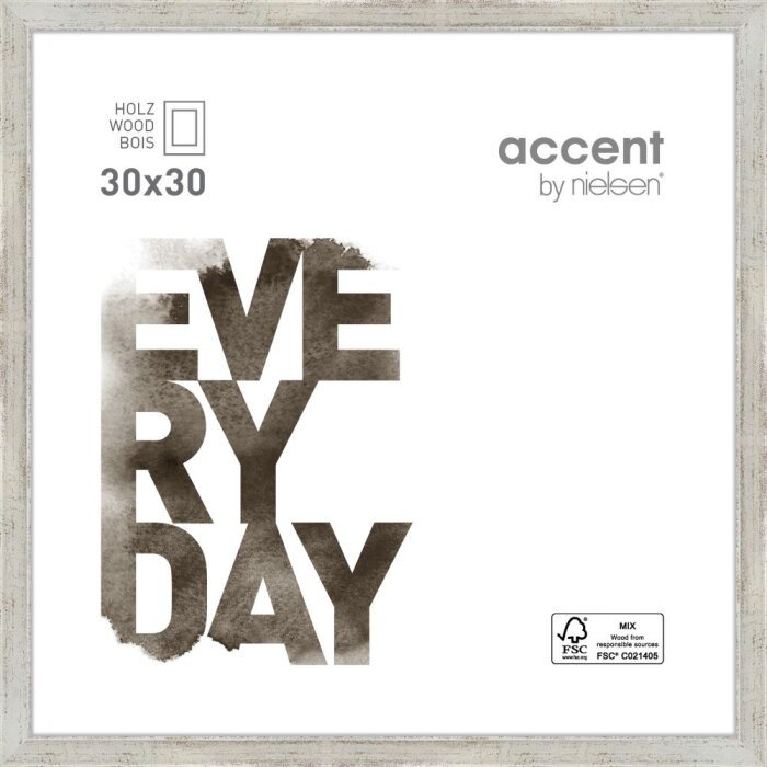 Zoom Cornice di legno 30x30 cm argento