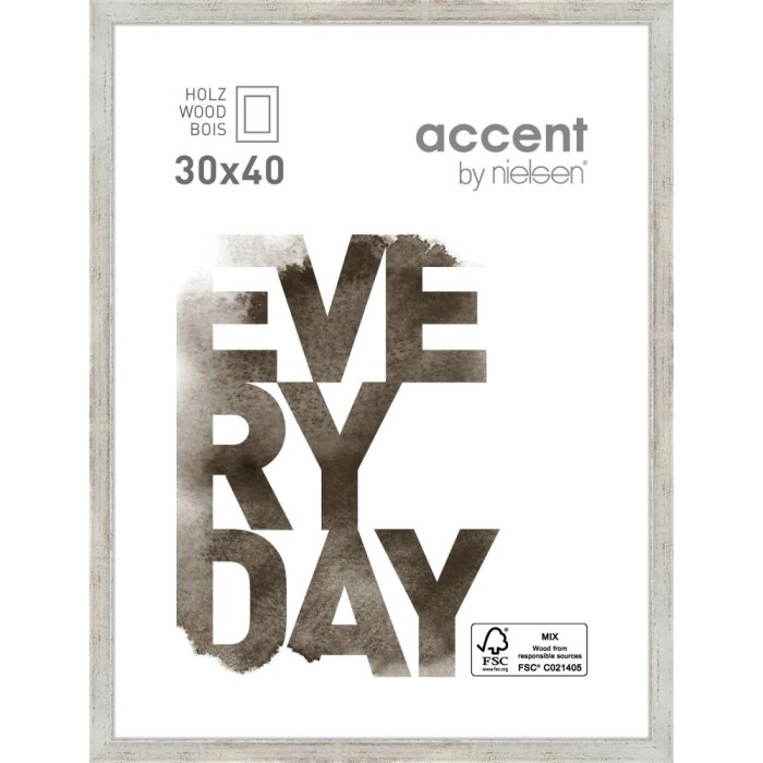 Cornice in legno Zoom 30x40 cm argento