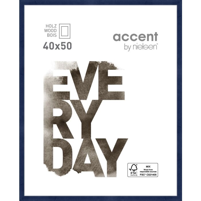 Zoom Cornice in legno 40x50 cm blu scuro