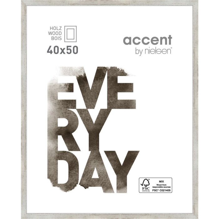 Cornice in legno Zoom 40x50 cm argento