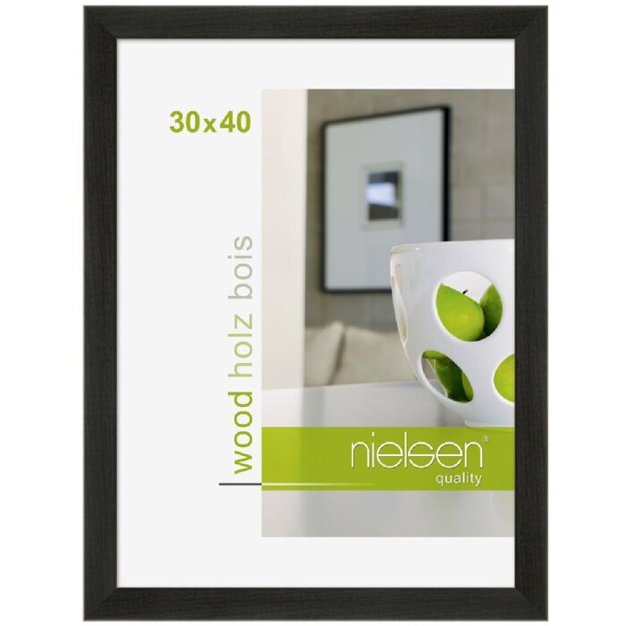 Cornice essenziale in legno 50x60 cm nero