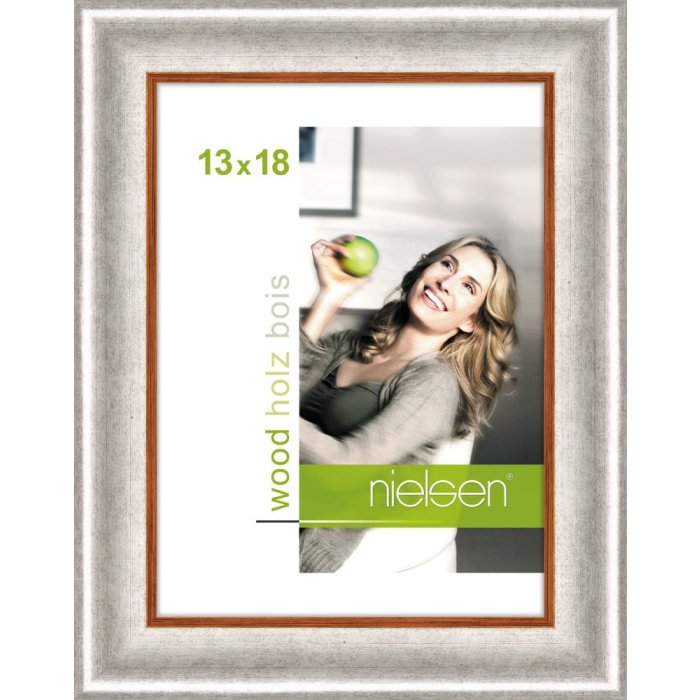 Cornice in legno Derby 13x18 cm argento