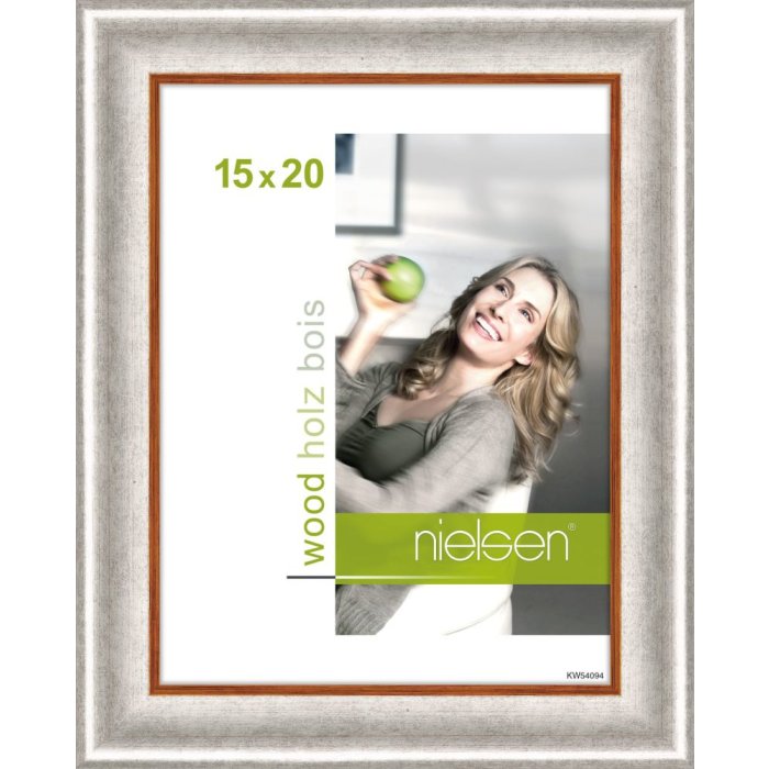 Cornice in legno Derby 15x20 cm argento