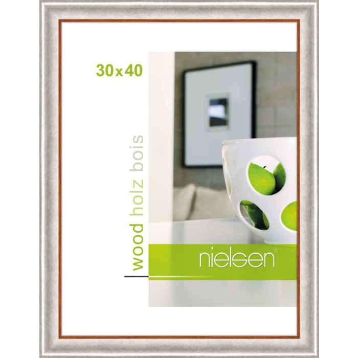 Cornice in legno Derby 30x40 cm argento