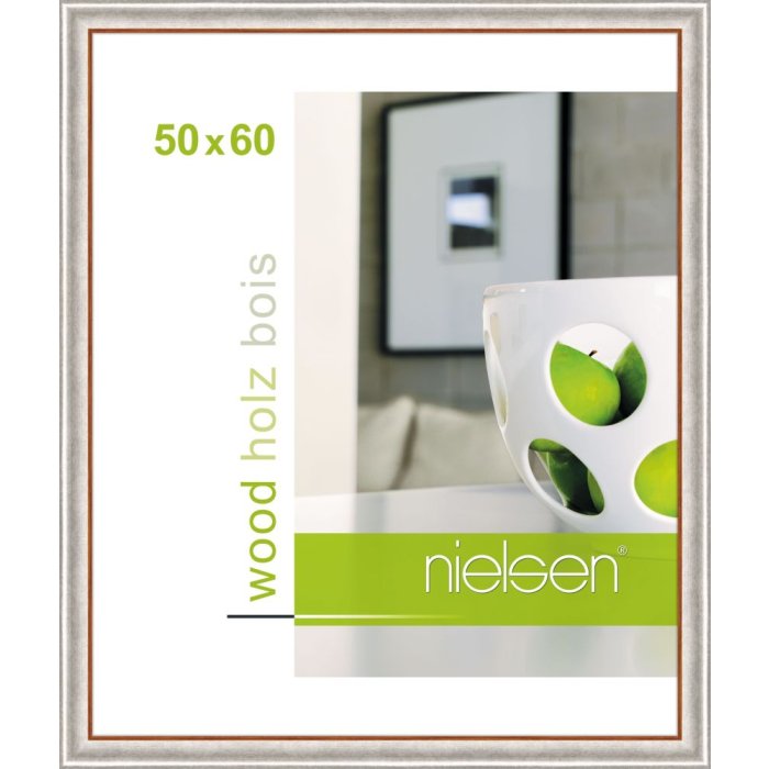 Cornice in legno Derby 50x60 cm argento