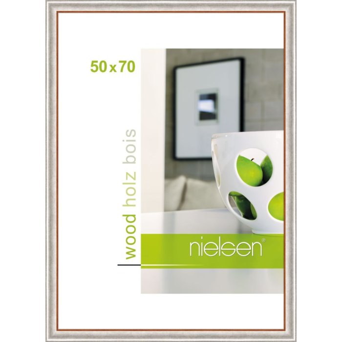 Cornice in legno Derby 50x70 cm argento