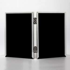 Doppia cornice 2 foto 10x15 cm argento
