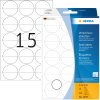Etichette per chiusure HERMA perforate Ø 32 mm rotonde trasparenti estremamente resistenti pellicola adesiva opaca 240 pz.
