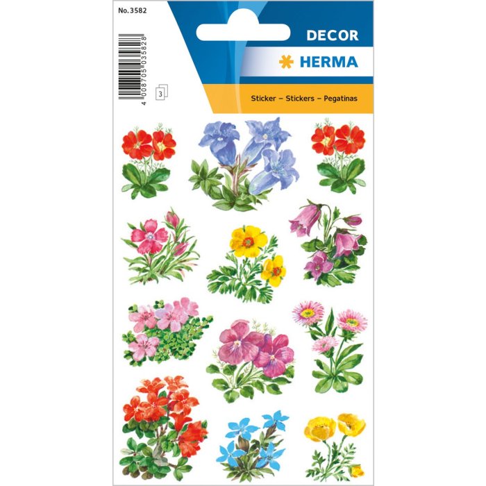 herma sticker fiori di montagna 3 fogli-confezione