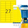 Etichette di segnalazione HERMA resistenti A4 63,5x29,6 mm giallo pellicola fortemente adesiva opaca resistente alle intemperie 675 pz.