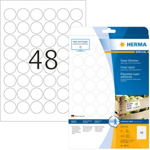 etichette herma a4 bianche ø 30 mm rotonde carta...