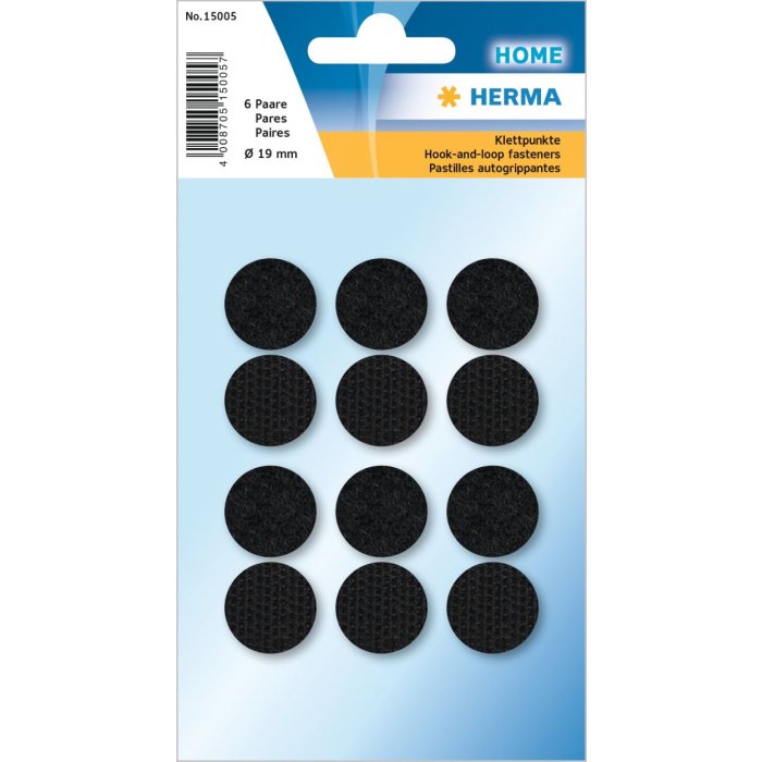 herma Velcro puntini neri ø 19 mm