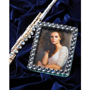 Ritratto cornice perla 13x18 cm in argento