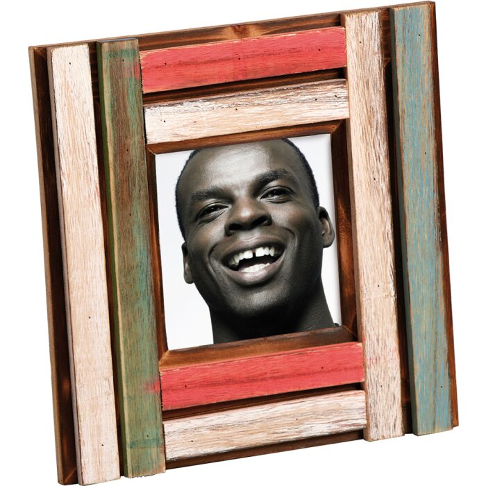 Portafoto in legno di Iroko 10x10 cm
